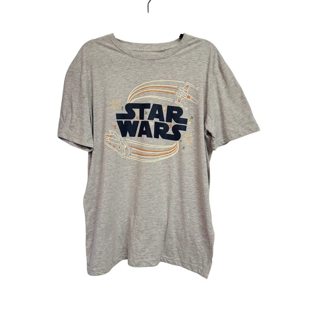 Mad Engine Star Wars Mens Large Graphic Logo T-Shirt Heather Grey